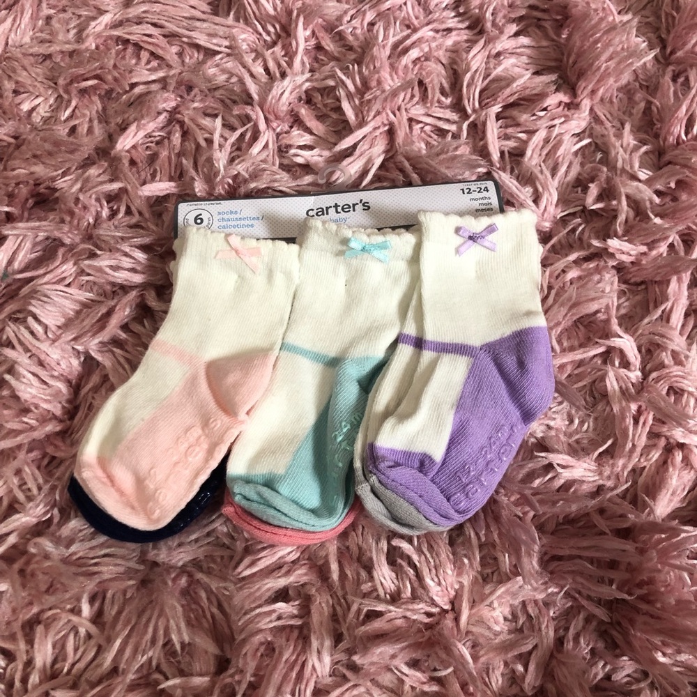 Carter’s ballet socks. 6 pairs. Size 12-24 months. NWT. Non smoking household.